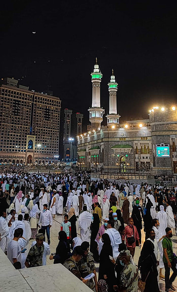 Masjid Al haram 5th Ra, sky, street_light HD phone wallpaper