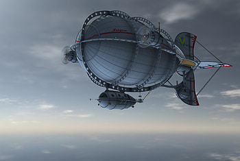 Zeppelin background, IndigoDeep steampunk airship HD wallpaper