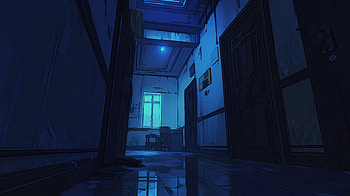 Lonely Hallway: Anime, Anime, hall, door, lonely HD wallpaper