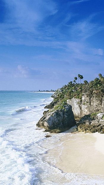 Mayan ruins , Mexico beach, Galaxy S5 , Ancient history HD phone wallpaper
