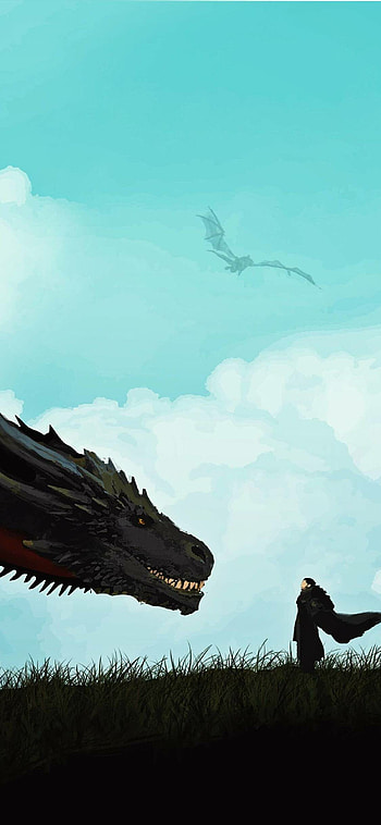 Jon Snow and Drogon, Game of Thrones HD phone wallpaper