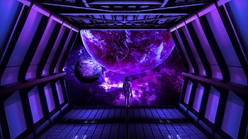 Art, Planets, Universe, Girl, Spaceship, Fiction, That's Incredible HD wallpaper