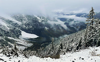 Fall in the North Cascades, snow, washington, valley, trees, landscape, lake, usa HD wallpaper
