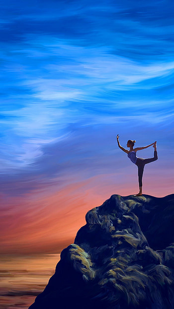 Yoga for mobile, Artistic yoga, Serene meditation, Mindful practice HD phone wallpaper