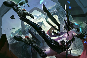 Anime - Original Girl Mecha Falling Wings City HD wallpaper
