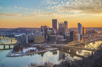 Pittsburgh Skyline, Morning glow, Mt Washington, Serene view HD wallpaper