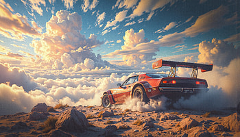Desert Storm Racing Into Paradise, thunder, road, earth, sky, desert, storm, racing, artist, artwork, art, digital-art, ai, deviantart HD wallpaper