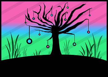 Twilight Tree, twilight, purple, abstract, aqua, tree HD wallpaper