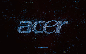 Acer glitter logo, , black background, Acer logo, blue glitter art, Acer, creative art, Acer blue glitter logo HD wallpaper