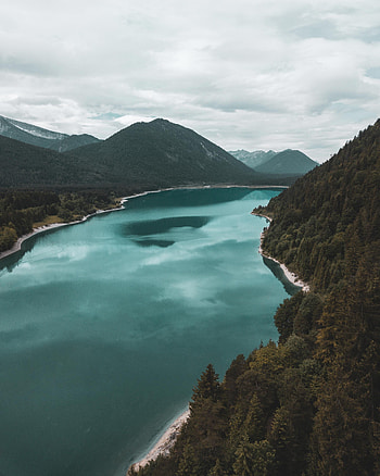 Landscape, Nature, Mountains, Lake, Germany, Bavaria, Sylvenstein, Sylvainstein HD phone wallpaper