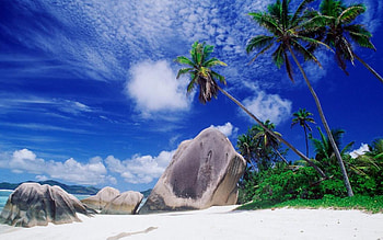 Beach, blue, sky, nature HD wallpaper