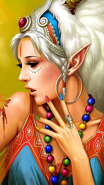 Artistic Girl, colorful, colors, fantasy, elf HD phone wallpaper