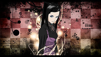 ergo-proxy-powa, sexy, hot, cute, blue eye, girl, black hair, long hair, anime girl, anime, abstract, female HD wallpaper