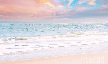 Pastel Beach Seascape Outer Banks North Carolina, softness, pastel, ocran, sand, Beach, landscape, peaceful, nature HD wallpaper