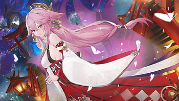 Yae Miko, japanese, pink, anime, miko, japan, yae, girl, manga, genshin HD wallpaper