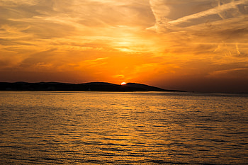 Sunset Island Mountains Sea, sunset, island, mountains, sea, nature HD wallpaper