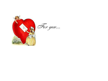 For You, valentine, cupid, card, girl, heart HD wallpaper