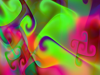Neon Kolors. jpg, pink, orange, purple fractal, limegreen HD wallpaper