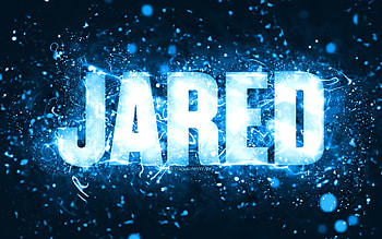Happy Birtay Jared, , blue neon lights, Jared name, creative, Jared Happy Birtay, Jared Birtay, popular american male names, with Jared name, Jared HD wallpaper