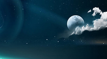 MOON & STARS, NIGHT, SKY, CLOUDS, STARS, MOON HD wallpaper
