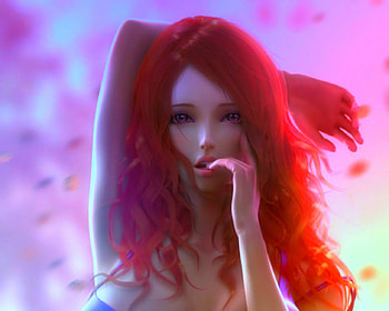 Redhead Girl, fantasy, face, redhead, hair, woman HD wallpaper