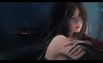 Scorpio, fantasy, zodiac, art, chas, face, girl, dark HD wallpaper