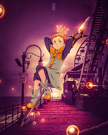King, meliodas, diane, magenta, art, otaku, nanatsunotaizai, anime, ban, harlequin HD phone wallpaper