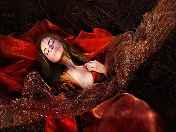 BROWN RED BEAUTY, brown, pretty, female, red HD wallpaper