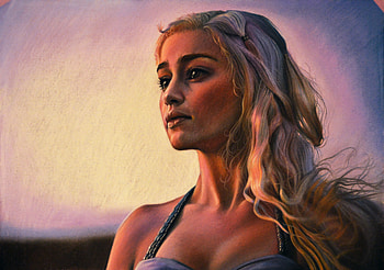 Daenerys Emilia Clarke Artwork, game-of-thrones, tv-shows, daenerys-targaryen, artist, artwork, deviantart HD wallpaper