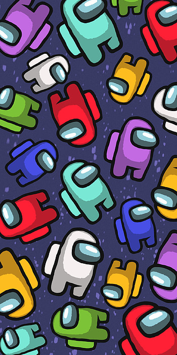 Among Us multicolored players, Space-themed , Suspenseful gameplay HD phone wallpaper