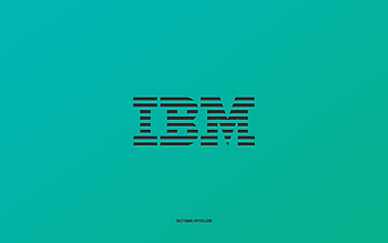 IBM logo, turquoise background, stylish art, brands, emblem, IBM, turquoise paper texture, IBM emblem HD wallpaper