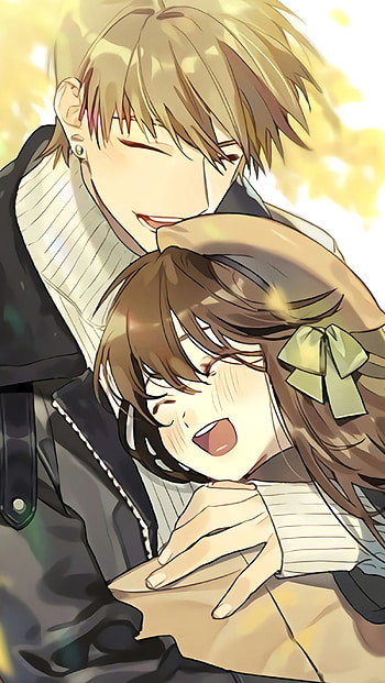 Love02, love, couple, black, hug, brown, anime, smile HD phone wallpaper
