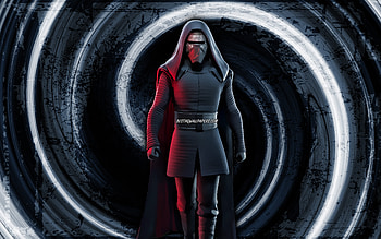 Kylo Ren, gray grunge background, Fortnite, vortex, Fortnite characters, Kylo Ren Skin, Fortnite Battle Royale, Kylo Ren Fortnite HD wallpaper