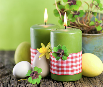 Easter Decoration, holidays, Easter, grass, eggs, spring, decoration, green, flowers, candles HD wallpaper