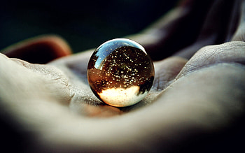 Macro, Palm, Glass, Ball HD wallpaper