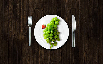 Food, Grapes, Table, Plate, Devices HD wallpaper