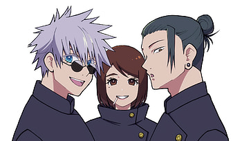Jujutsu Kaisen Trio: Gojo, Geto & Ieiri Anime, Suguru Geto, Shoko Ieiri, Satoru Gojo, Anime, Jujutsu Kaisen, Gojo & Geto HD wallpaper