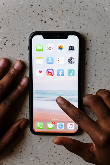 Hands interacting with smart apps on a table. HD phone wallpaper