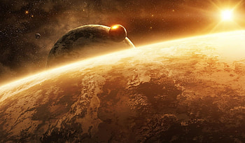 Universe, Sun, Stars, Shine, Light, Planet HD wallpaper