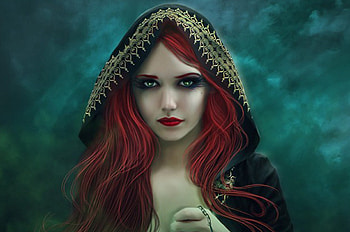 redhead, girls, abstract, fantasy HD wallpaper
