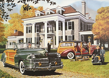 A New Home, family, car, butler, mansion, home HD wallpaper