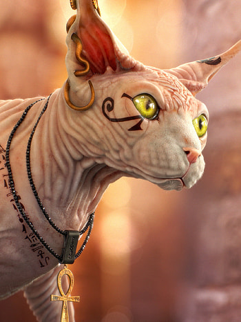Sphynx cat, Bast depiction, Divine goddess, Symbolic art HD phone wallpaper