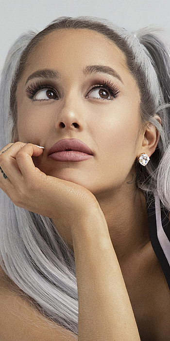 Ariana Grande, Celebs, White hair, LG V30 HD phone wallpaper