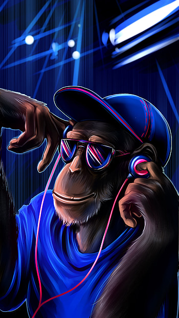 Apple. s. chilling monkey. . Crazy , Monkey , Graffiti HD phone wallpaper