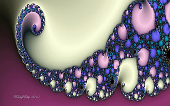 Seashell Spiral, blue, sea, shells, spirals, ruby, color, fractals, deep, colors, spiral, closeup, pink, green, yellow, fractal, seashells HD wallpaper