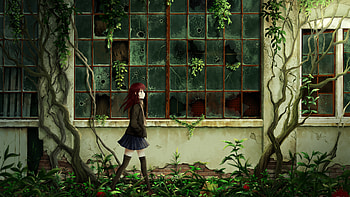 Redhead Anime Girl With School Uniform Anime Girl HD wallpaper
