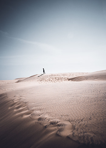 Nature, Sand, Silhouette, Loneliness HD phone wallpaper