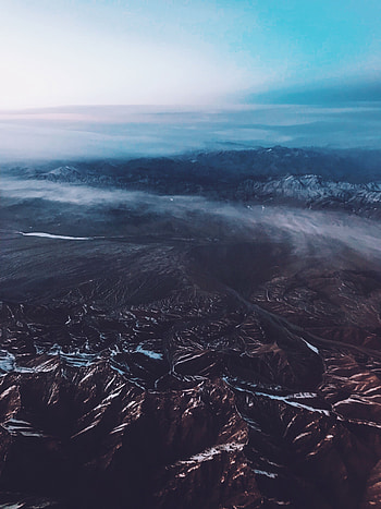 Nature, Mountains, Clouds, Vertex, Height, Tops, Aerial View HD phone wallpaper