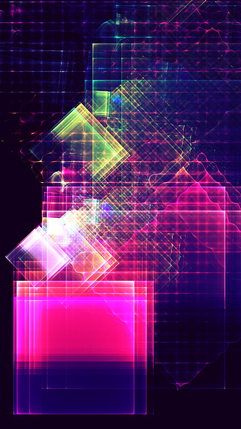 Abstract, fractal, multicolored, grid, lines, squares HD phone wallpaper