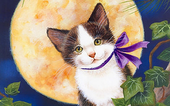 Cute Kitten (Illustrated), kitten, cute, illustrated HD wallpaper